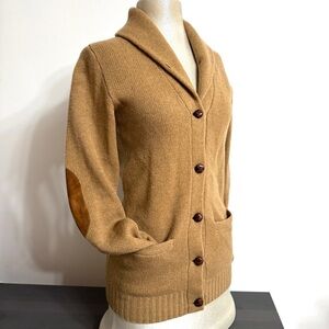 Vintage Rugby Ralph Lauren sz XS Wool Cardigan Sweater Shawl Collar Pockets Knit